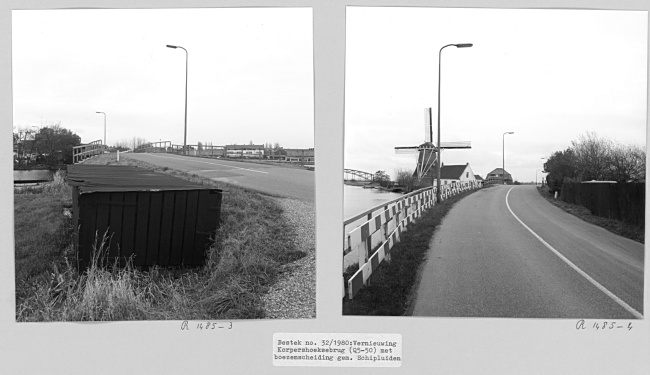 Gaagweg en korenmolen De Korpershoek in Schipluiden, 1980