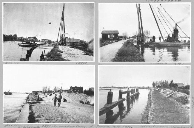 Herstel van de glooiing langs de Gouwe, 1929-1930