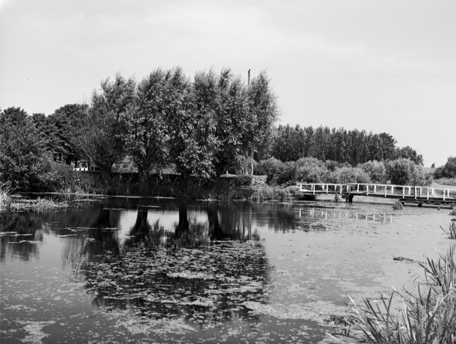 Toegangsbrug naar een boerderij in Weipoort bij Zoeterwoude.
