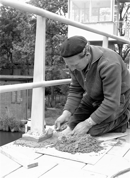 Bouw van Sint Sebastiaansbrug in Delft, 1963