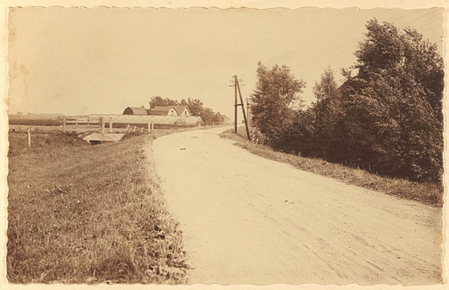 De provinciale weg wordt verbeterd bij Oostvoorne, 1929