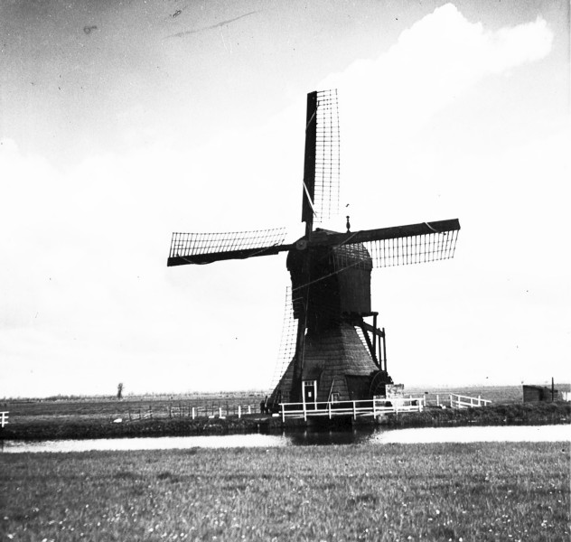 De Westermolen aan de Nieuwpoortseweg. De wipmolen maakte tot 1975 onderdeel uit van de bemaling van de polder Langerak.