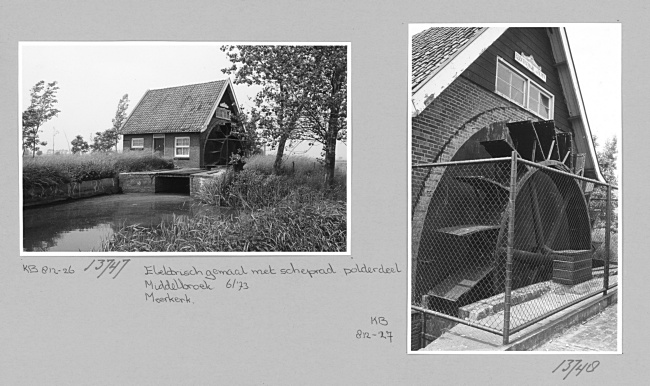 Elektrisch gemaal Van Eeten met scheprad in Meerkerk, 1973