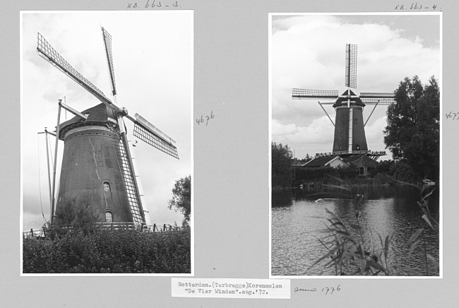 Korenmolen De Vier Winden in Rotterdam, 1972