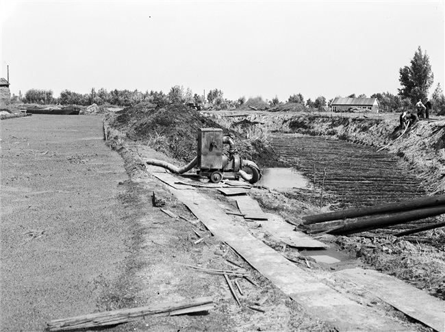 Aanleg Schoonhovenseweg/N207 bij 't Beijersche, 1950