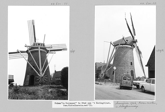 Molen De Korenaar in Stad aan 't Haringvliet, 1972