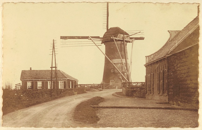 Molen van Schelling aan de Wieldijk in Heenvliet, 1931