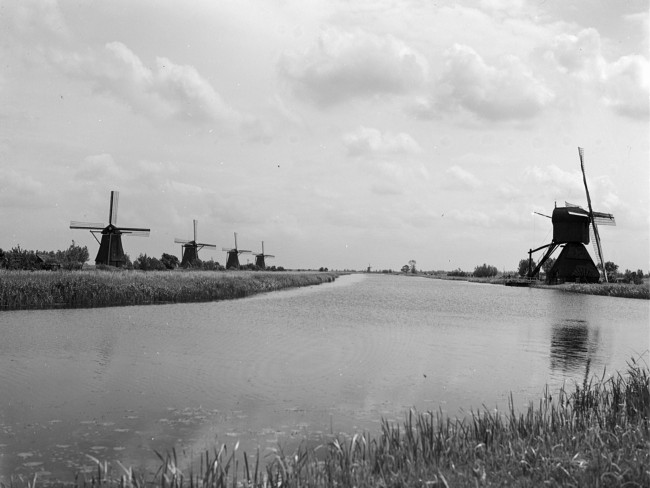 De molens van Kinderdijk-Elshout in de polders van de Alblasserwaard.