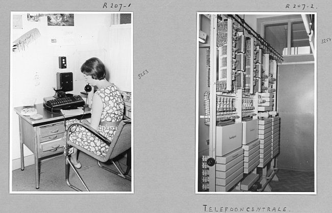 Telefonist van Provinciale Waterstaat in Den Haag, 1958