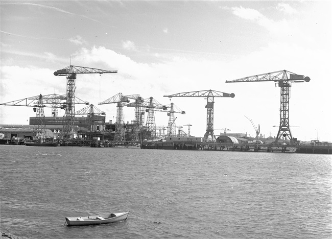 Scheepswerf Van der Giessen in Krimpen aan den IJssel, 1963