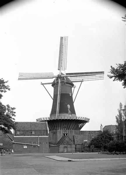 Korenmolen Windlust aan het Molenplein. Met deze molen wordt graan tot meel vermalen op vrijwillige basis.