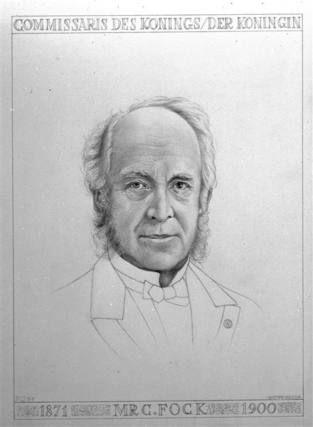 Portret van C. Fock, commissaris van de Koning(in)