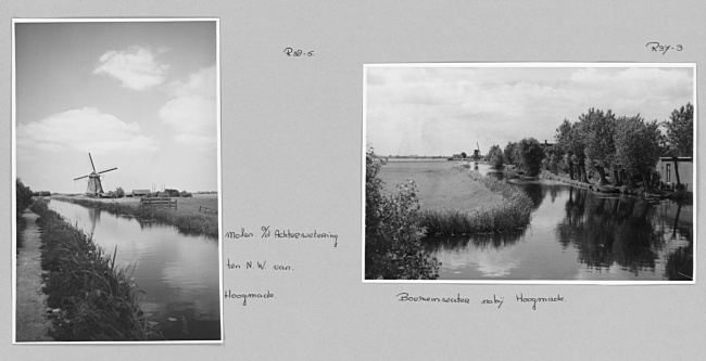 Blauwe Molen in Rijpwetering en boezemwater bij Hoogmade, 1947