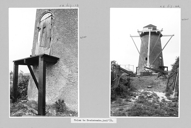 Korenmolen Windvang in Goedereede, 1972