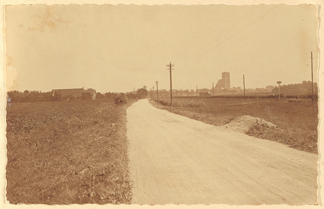 De provinciale weg wordt verbeterd bij Brielle, 1929