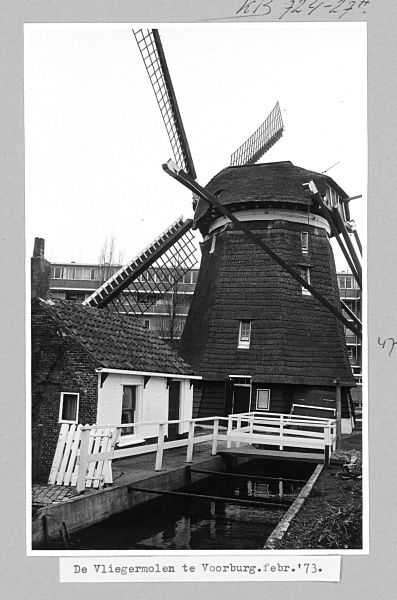 Molen De Vlieger in Voorburg, 1973