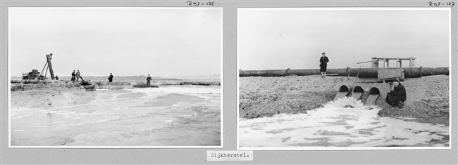 Herstel van dijken op Goeree-Overflakkee, 1953