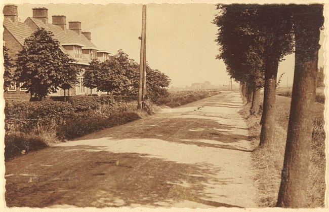 De provinciale weg wordt verbeterd bij Oostvoorne, 1929