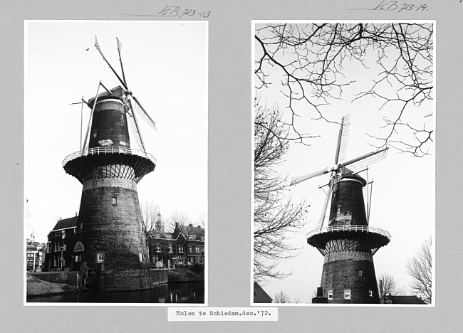 Korenmolen De Walvisch in Schiedam, 1972