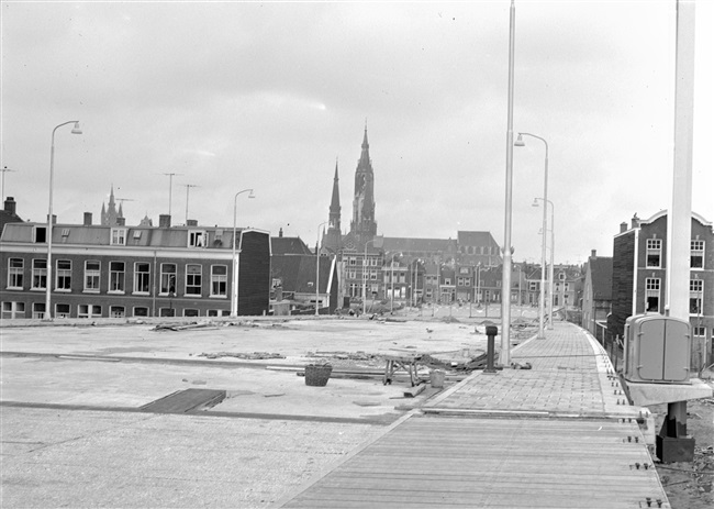 Bouw van Sint Sebastiaansbrug in Delft, 1963