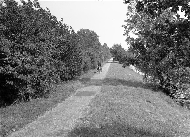 Fietspad nr. 6. Door het aanleggen van fietspaden ontsluit de provincie Zuid-Holland gebieden voor recreatie.