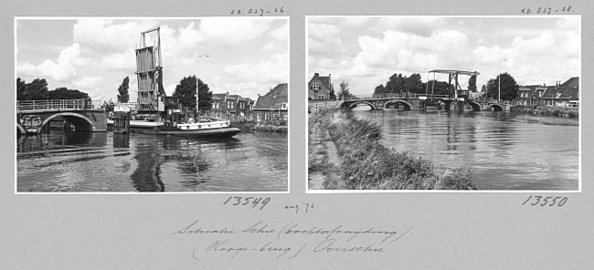 Hogebrug in Rotterdam Overschie, 1973