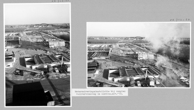 Waterzuiveringsinstallatie bij Dordrecht, 1972