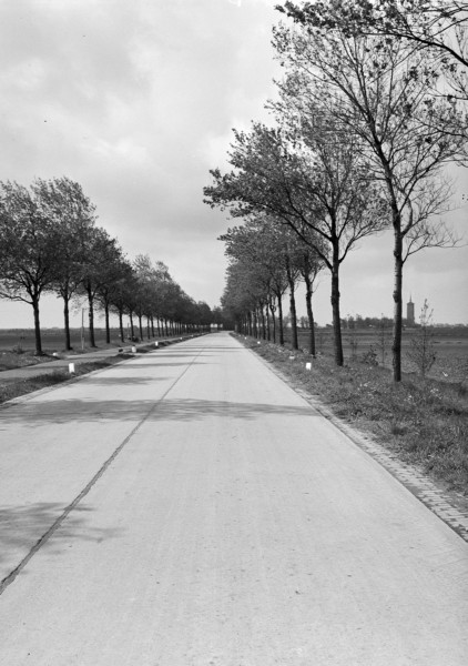 Een betonweg tussen Sommelsdijk en Dirksland