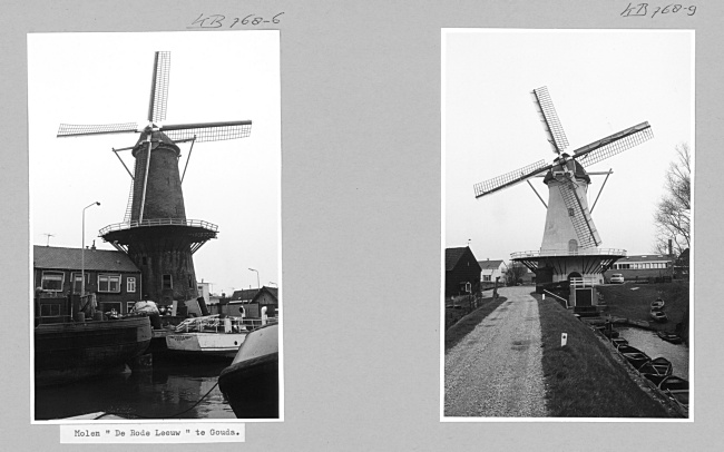 Korenmolen De Roode Leeuw en Haastrechtse Molen in Gouda