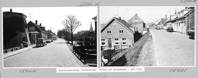 De Ringdijk met korenmolen De Korenaar in Ridderkerk, 1972